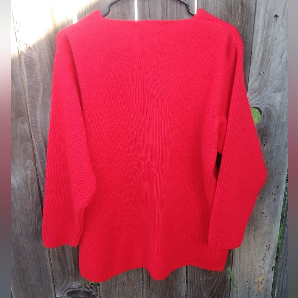 Vintage Cardigan Red Sweater Shanghai Kai Kai Company Knit Pockets Buttons Large - Picture 2 of 6